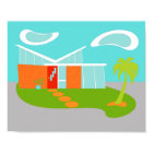Mid Century Modern Cartoon House Poster