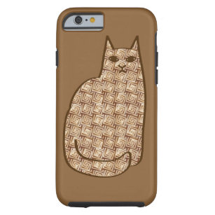 Mid-Century Modern Cat, Beige and Light Brown Tough iPhone 6 Case