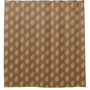 Mid-Century Modern Cat, Beige and Light Brown   Shower Curtain