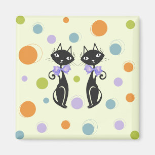 Mid Century Modern Cat Magnet