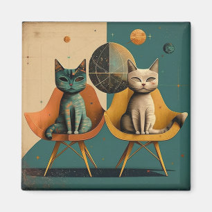 Mid-Century Modern Cat Magnet
