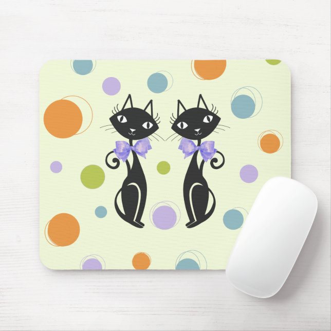 Mid Century Modern Cat Mouse Pad (With Mouse)