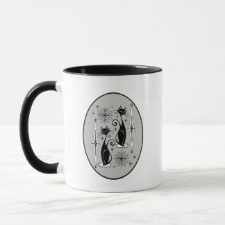 Mid Century Modern Cats Art Mug