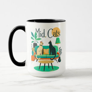 Mid-Century Modern Cats at Home Mug