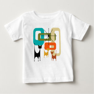Mid-century Modern Cats  Baby T-Shirt