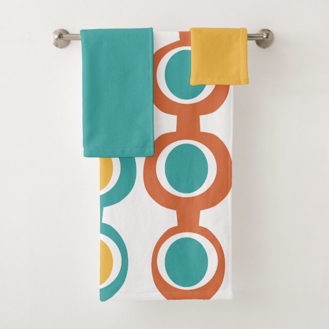 Mid-Century Modern Chain  Bath Towel Set (Insitu)