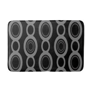 Mid Century Modern Chain Links Black Bath Mat