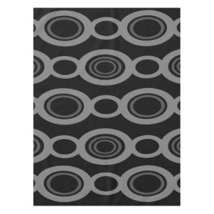 Mid Century Modern Chain Links Black Tablecloth