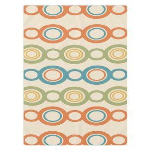 Mid Century Modern Chain Links Colourful Tablecloth