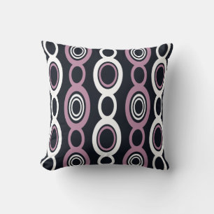 Mid Century Modern Chain Links White Mauve Cushion
