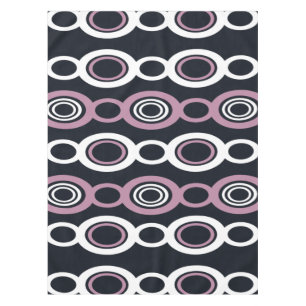 Mid Century Modern Chain Links White Mauve Tablecloth