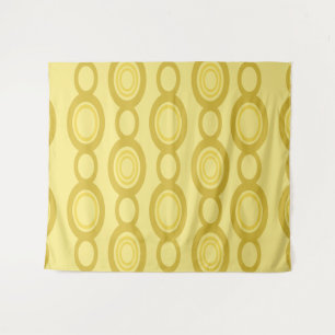 Mid Century Modern Chain Links Yellow Tapestry