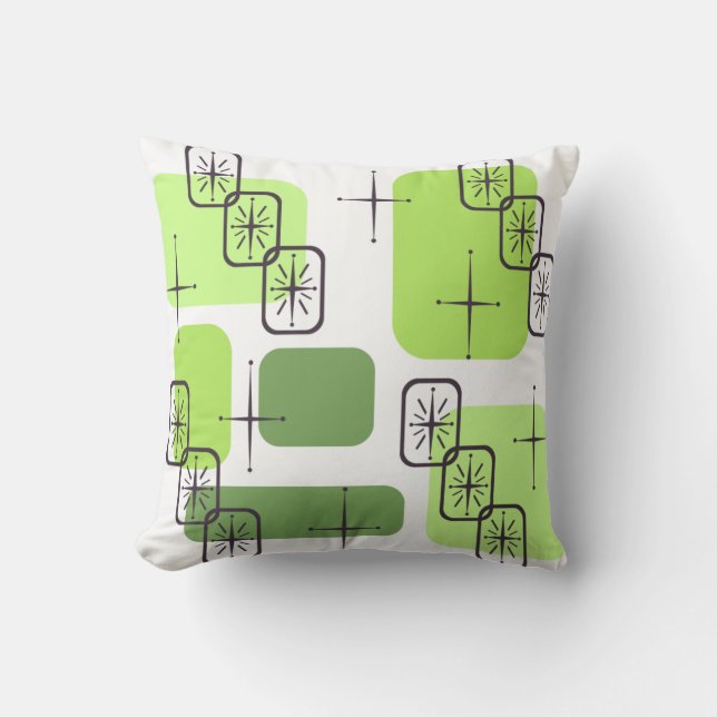 Mid Century Modern Chartreuse Green Cushion (Front)