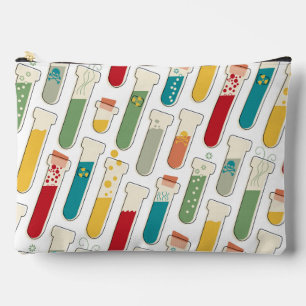 Mid Century Modern Chemistry Test Tube Stripe Accessory Pouch
