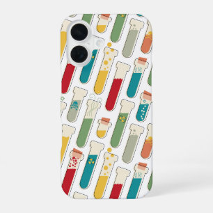 Mid Century Modern Chemistry Test Tube Stripe iPhone 16 Case