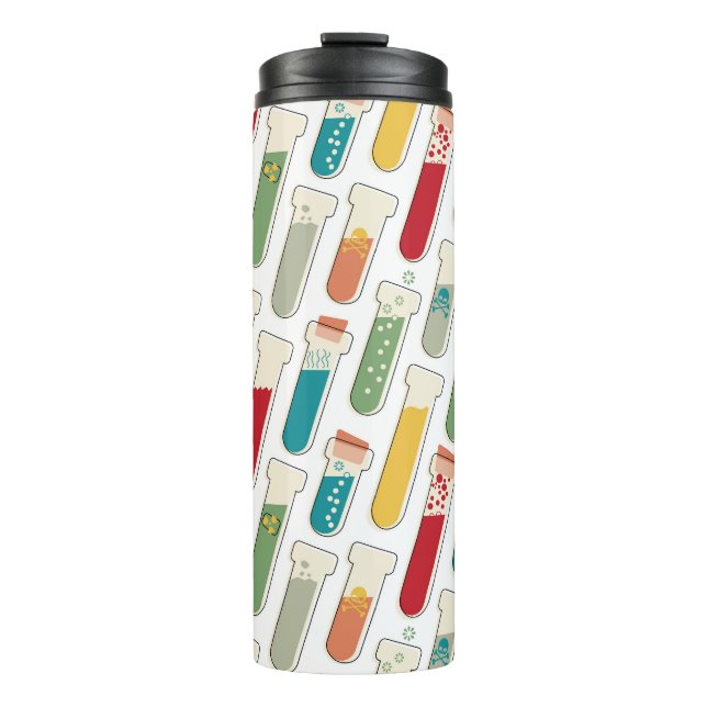 Mid Century Modern Chemistry Test Tube Stripe Thermal Tumbler (Front)