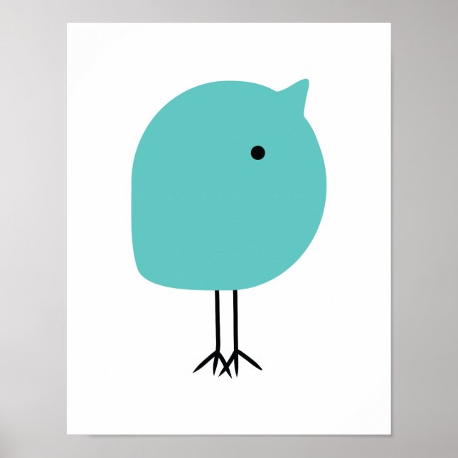 Mid Century Modern Chick Baby Nursery Art Poster (Front)
