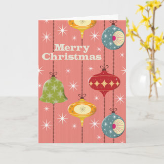 Mid Century Modern Christmas Baubles Card