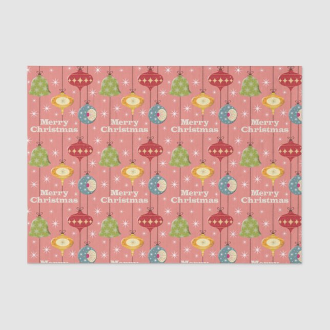 Mid Century Modern Christmas Baubles Tissue Paper (Front)