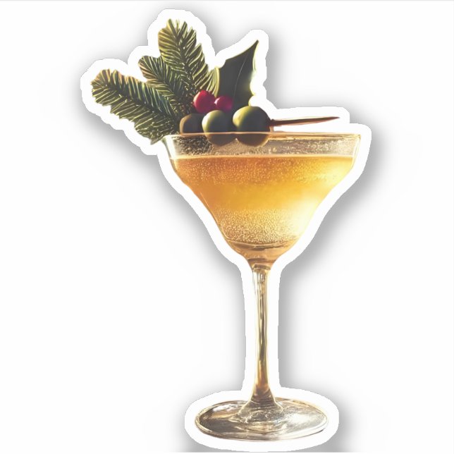 Mid Century Modern Christmas Champagne Cocktail (Front)