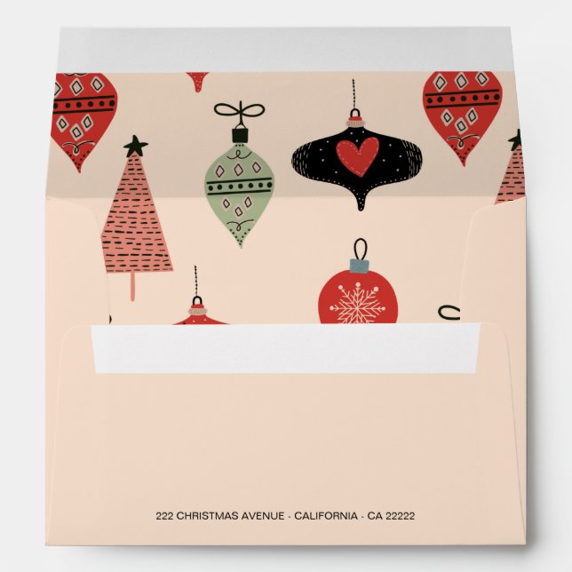 Mid Century Modern Christmas Envelope (Back (Bottom))