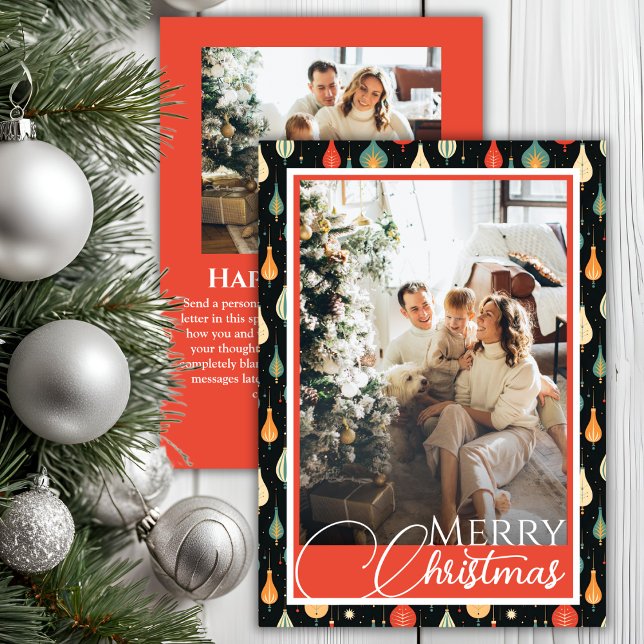 Mid-Century Modern Christmas Family Photos Holiday Card (Mid-Century Modern Christmas Family Photos Holiday Card)