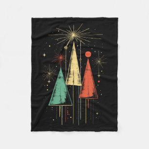 Mid Century Modern Christmas  Fleece Blanket