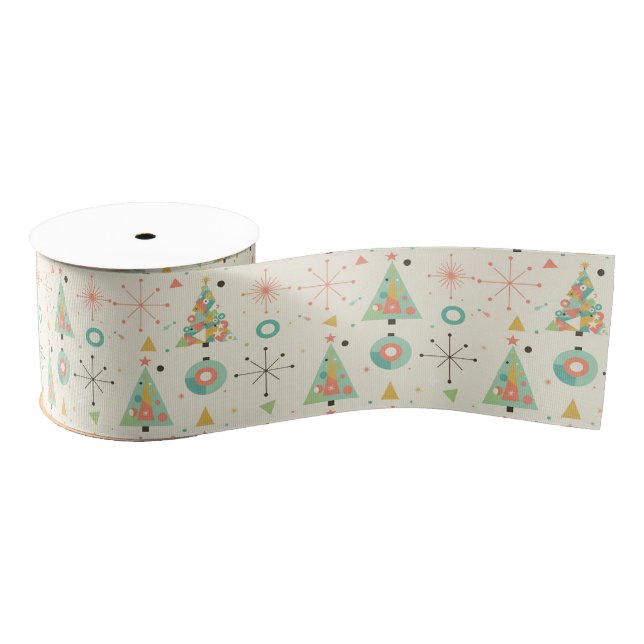 Mid-Century Modern Christmas Grosgrain Ribbon (Spool)