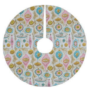 Mid Century Modern Christmas Ornaments Brushed Polyester Tree Skirt