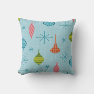 Mid Century Modern Christmas Ornaments Cushion