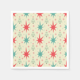 Mid Century Modern Christmas Pattern Napkin