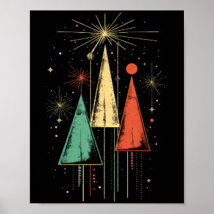 Mid Century Modern Christmas Poster