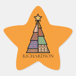 Mid-century Modern Christmas Tree with Monogram Star Sticker