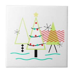 mid century modern christmas trees retro ceramic tile