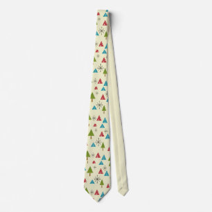 Mid Century Modern Christmas Trees Tie