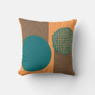 Mid-Century Modern Circle and Lines Cushion
