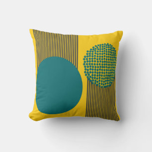 Mid-Century Modern Circle and Lines Cushion