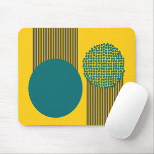 Mid-Century Modern Circle and Lines Mouse Pad