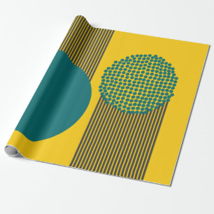 Mid-Century Modern Circle and Lines Wrapping Paper