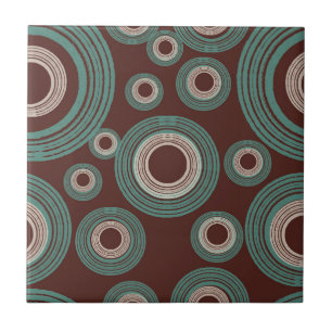 Mid Century Modern Circle Brown Ceramic Tile