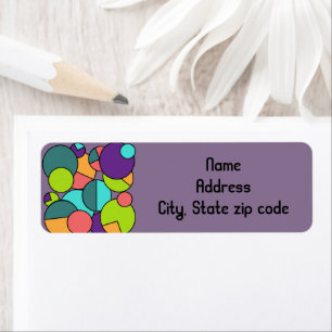 Mid-Century Modern Circle Collage Return Address Label