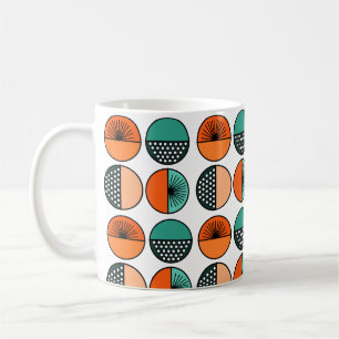 Mid-Century Modern Circle Halves Coffee Mug