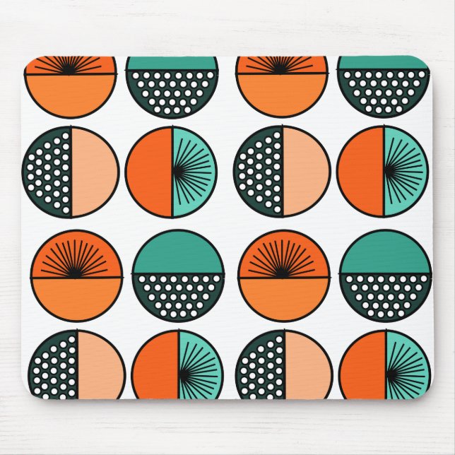 Mid-Century Modern Circle Halves  Mouse Pad (Front)