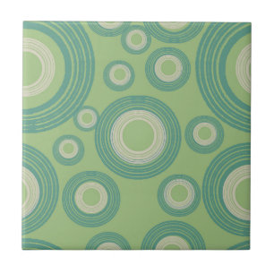 Mid Century Modern Circle Mint Ceramic Tile