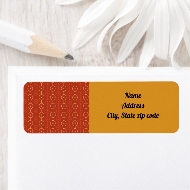 Mid-Century Modern Circle Strings  Return Address Label (Insitu)