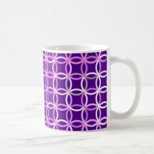 Mid-Century Modern circles, amethyst and orchid Coffee Mug