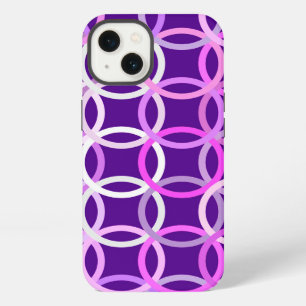 Mid-Century Modern circles, amethyst and orchid iPhone Case