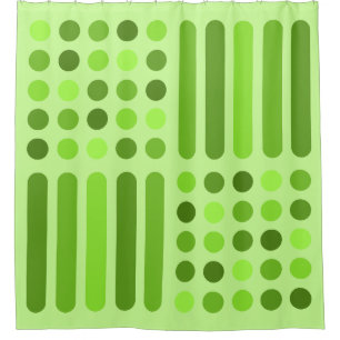 Mid Century Modern Circles Lines Chartreuse Shower Curtain