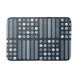 Mid Century Modern Circles Lines Slate Bath Mat