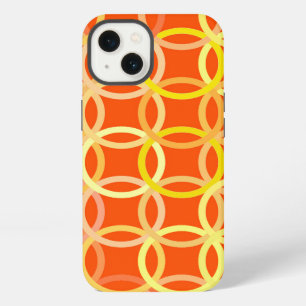 Mid-Century Modern circles, mandarin orange iPhone 13 Case